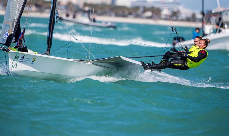 Victoria Jurczok and Anika Lorenz (GER) - Miami 2018 World Cup Series photo copyright Jesus Renedo / Sailing Energy taken at  and featuring the 49er FX class