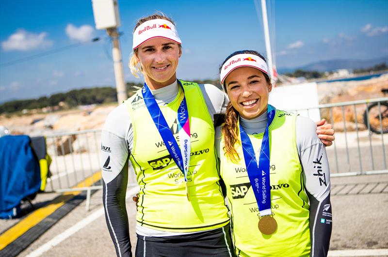 Molly meech and Alex Maloney (NZL) - Medal Racing - Sailing World Cup Hyeres, April 28, 2018 photo copyright Tomas Moya / Sailing Energy taken at  and featuring the 49er FX class
