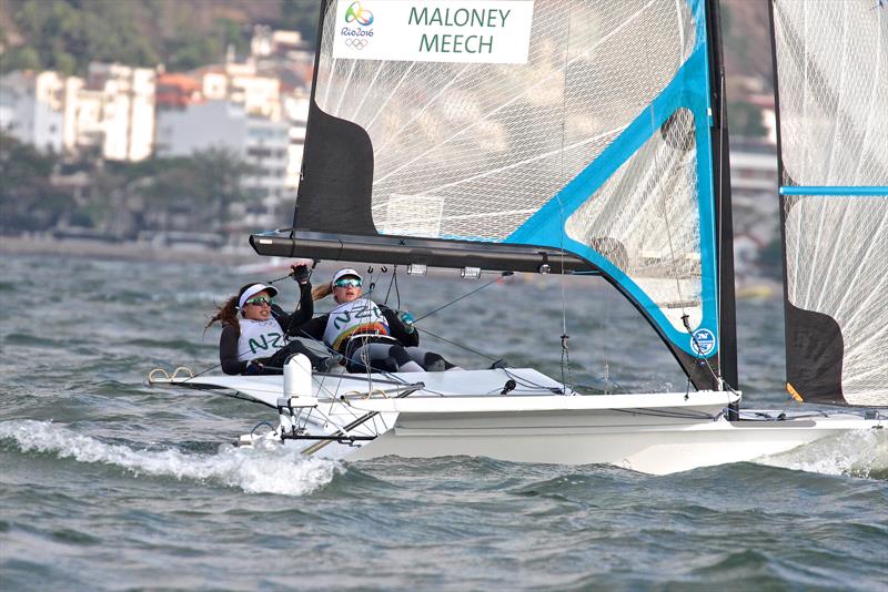Alex Maloney and Molly Meech (NZL) - 49erFX 2016 Olympic Regatta, Rio de Janeiro photo copyright Richard Gladwell taken at  and featuring the 49er FX class