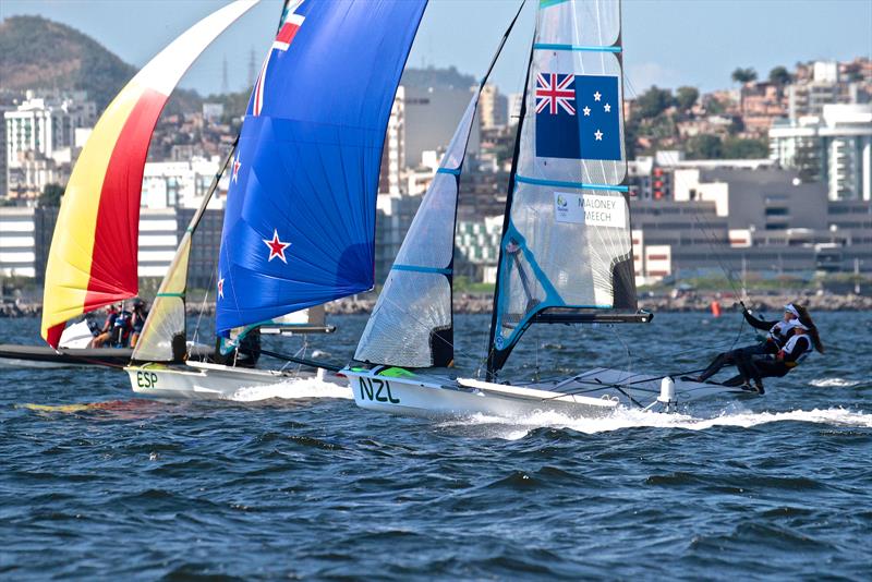 Alex Maloney and Molly Meech (NZL) - 49erFX 2016 Olympic Regatta, Rio de Janeiro photo copyright Richard Gladwell taken at  and featuring the 49er FX class