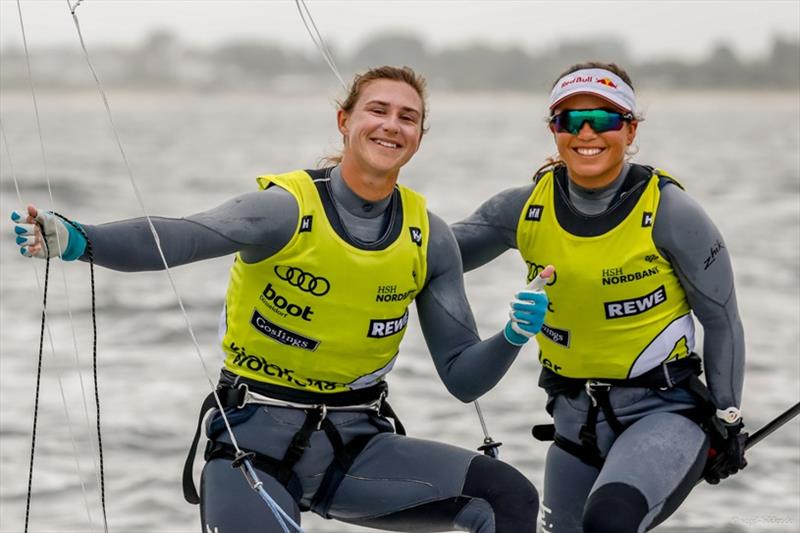 Alexandra Maloney and Molly Meech, NZL photo copyright Christian Beeck / www.segel-bilder.de taken at Kieler Yacht Club and featuring the 49er FX class