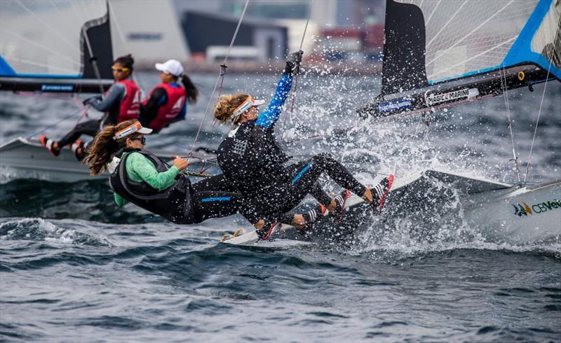 Hempel Sailing World Championships Aarhus 2018 photo copyright Sailing Energy taken at  and featuring the 49er FX class