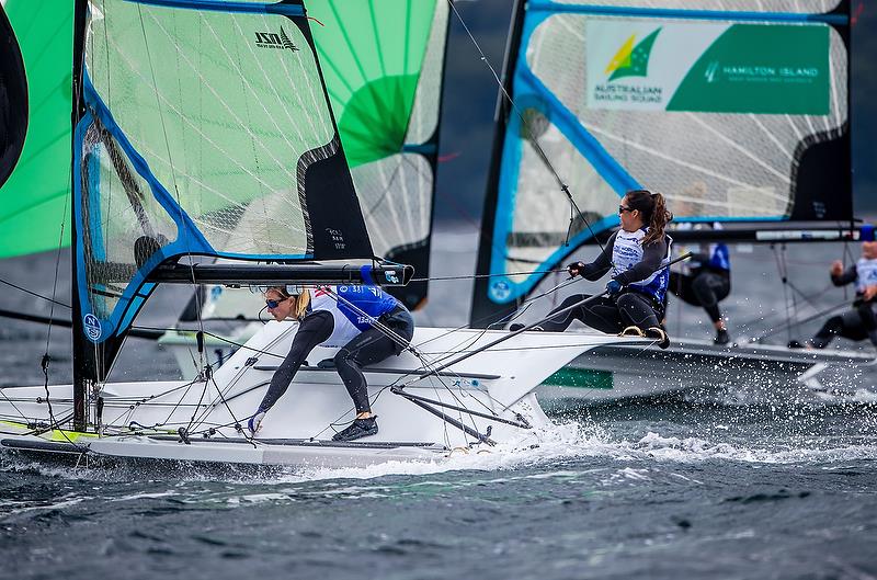 Alex Maloney and Molly Meech (NZL) 49er FX - Day 4 - Hempel Sailing World Championships, Aarhus - August 2018 photo copyright Sailing Energy / World Sailing taken at  and featuring the 49er FX class