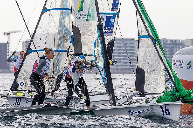 49er FX - Day 7 - Hempel Sailing World Championships, Aarhus, Denmark, August 7, 2018 - photo © Sailing Energy / World Sailing