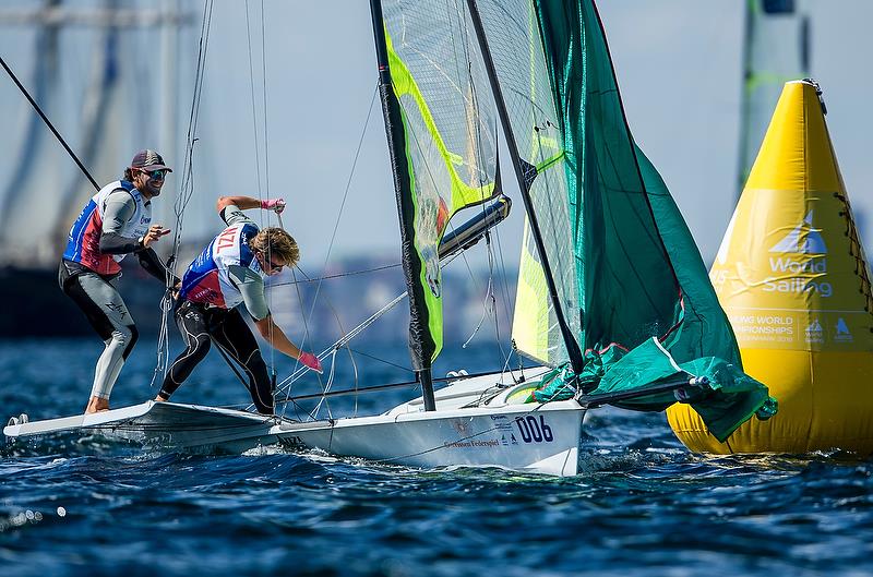 Isaac McHardie / William McKenzie (NZL) - 49er Day 8 - Hempel Sailing World Championships 2018 - Aarhus, Denmark, August 2018 - photo © Sailing Energy / World Sailing