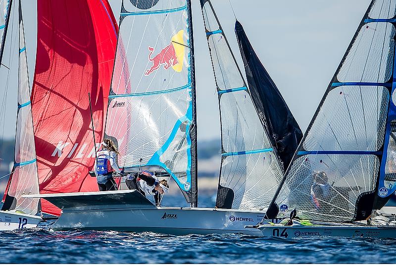 Alex Maloney and Molly Meech (NZL) 49er FX - Day 8 - Hempel Sailing World Championships, Aarhus, Denmark - August 2018 - photo © Sailing Energy / World Sailing