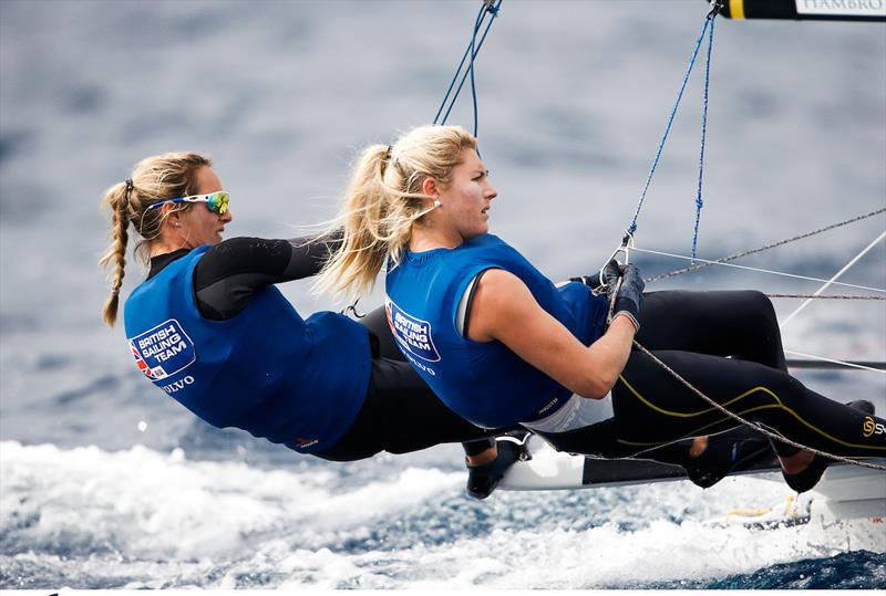 Charlotte Dobson and Saskia Tidey on day 1 of Trofeo Princesa Sofia Iberostar photo copyright Sailing Energy taken at Real Club Náutico de Palma and featuring the 49er FX class