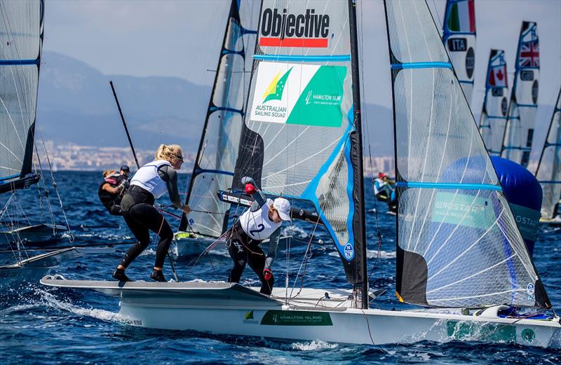 Natasha Bryant and Annie Wilmot get amongst the 49erFX action - Princess Sofia Trophy photo copyright Sailing Energy taken at  and featuring the 49er FX class