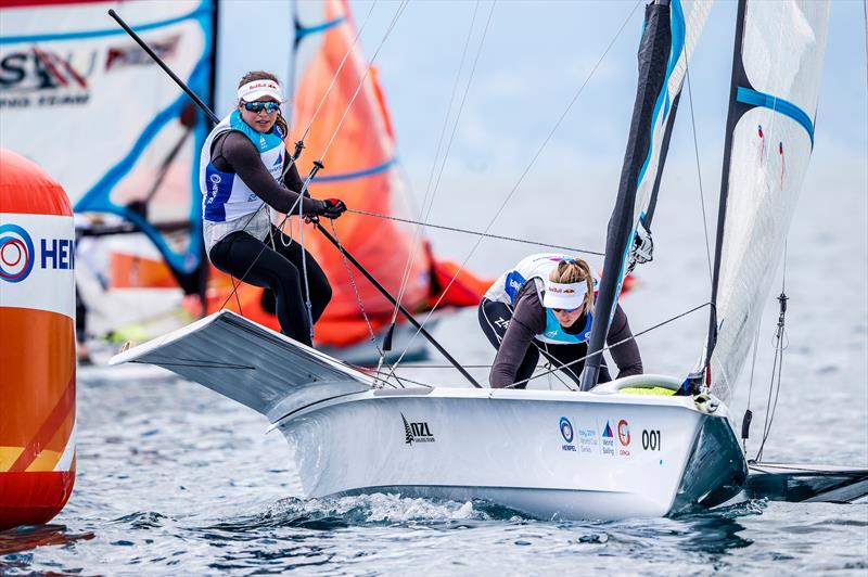 Alex Maloney and Molly Meech - 49erFX  - NZL Sailing Team - 2019 Hempel World Cup Series, Genoa, April 2019 photo copyright Sailing Energy taken at Yacht Club Italiano and featuring the 49er FX class