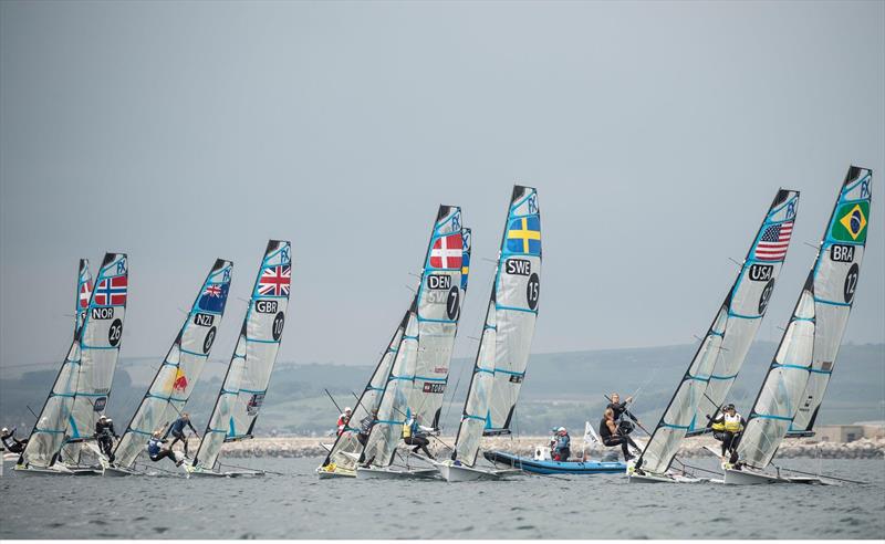 Start - Day 7 - European 49er FX Championships  - Weymouth, May 19,  2019 - photo © Lloyd Images