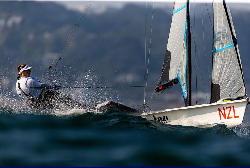 Alex Maloney and Molly Meech (NZL) - 49erFX - Day 1, Olympic Test Event - Enoshima, Japan - August 2019 photo copyright Jesus Renedo / Sailing Energy / World Sailing taken at  and featuring the 49er FX class