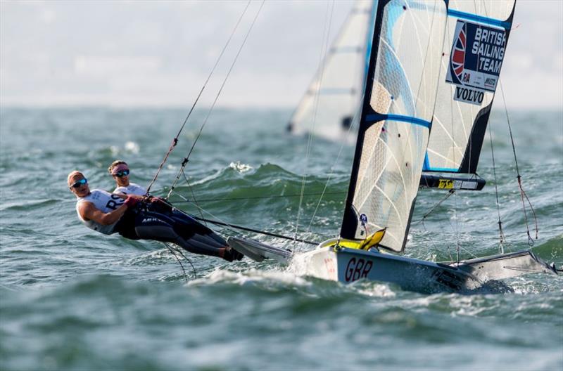 Charlotte Dobson and Saskia Tidey - Ready Steady Tokyo, Day 1 photo copyright Sailing Energy / World Sailing taken at  and featuring the 49er FX class