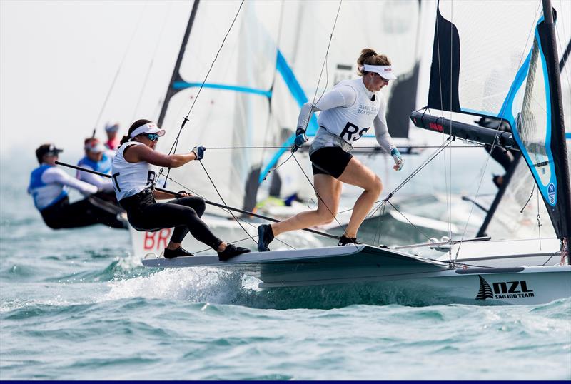 Alex Maloney and Molly Meech (NZL) - 49er FX -  Day 3, Olympic Sailing Test Event - Enoshima - August 2019 photo copyright Pedro Martinez / Sailing Energy / World Sailing taken at  and featuring the 49er FX class