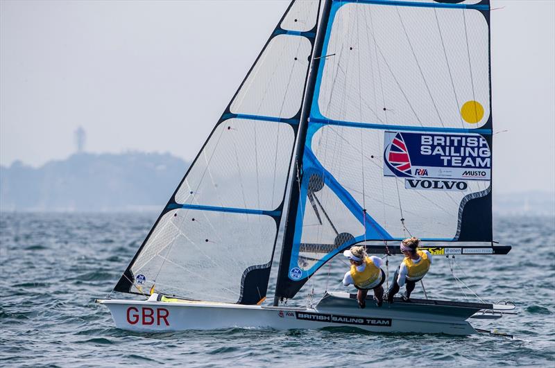 Charlotte Dobson and Saskia Tidey - Ready Steady Tokyo, day 4 photo copyright Jesus Renedo / Sailing Energy / World Sailing taken at  and featuring the 49er FX class