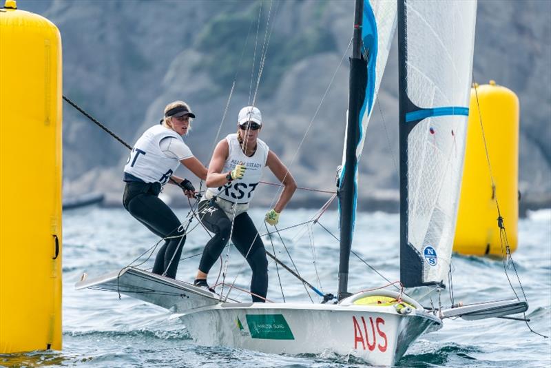 Tess Lloyd and Jaime Ryan - Ready Steady Tokyo, day 5 photo copyright Beau Outteridge taken at  and featuring the 49er FX class