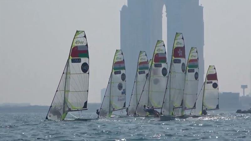 49er & 49erFX Asian Championship 2019 - Day 2 photo copyright Icarus Sports taken at Abu Dhabi Sailing & Yacht Club and featuring the 49er FX class
