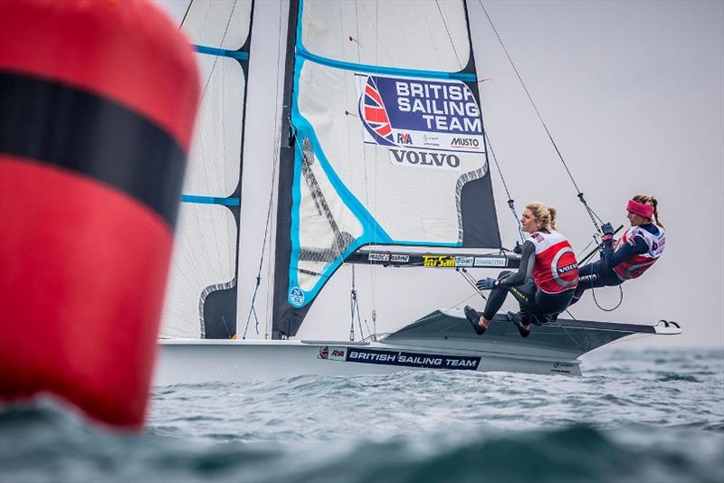 Charlotte Dobson and Saskia Tidey photo copyright Nick Dempsey / RYA taken at  and featuring the 49er FX class