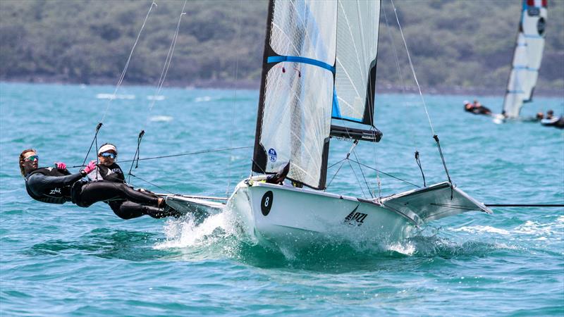 Molly Meech and Alex Maloney will be relying on their 6th placing (well within the criteria) from the 2019 49erFX Worlds in Auckland to justify their 2020 Olympic Selection - 49erFX Worlds - Auckland - December 2019 photo copyright Richard Gladwell / Sail-World.com taken at Royal Akarana Yacht Club and featuring the 49er FX class