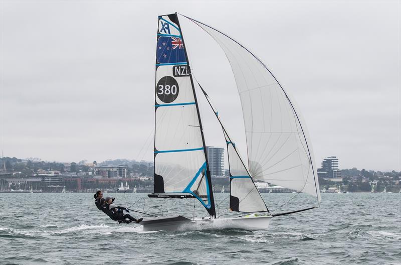 Crystal Sun and Olivia Hobbs (NZL)  - 49erFX - Day 3 - 2020 World Championships - Royal Geelong Yacht Club - February 2020 photo copyright Bill Phillips taken at Royal Geelong Yacht Club and featuring the 49er FX class