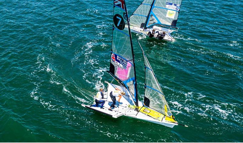 Charlotte Dobson and Saskia Tidey - 2020 49er, 49erFX and Nacra 17 World Championships, Day 4 photo copyright Jesus Renedo / Sailing Energy taken at Royal Geelong Yacht Club and featuring the 49er FX class