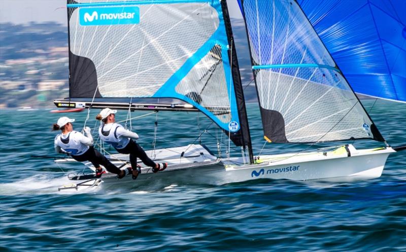 Tamara Echegoyen and Paula Barcelo - 2020 49er, 49er FX & Nacra 17 World Championship, day 4 photo copyright Jesus Renedo / Sailing Energy taken at Royal Geelong Yacht Club and featuring the 49er FX class