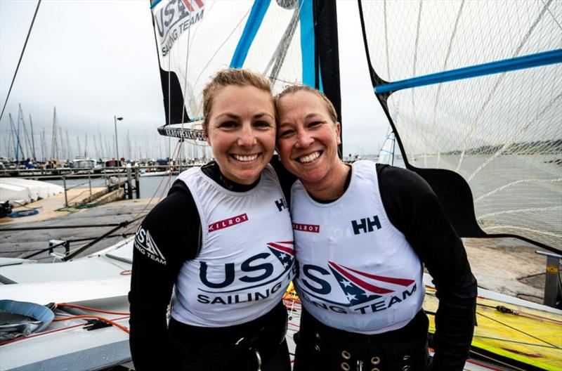 Stephanie Roble and Maggie Shea, 49erFX World Championship Bronze Medalists and Tokyo 2020 U.S. Olympic Sailing Team athletes photo copyright Drew Malcolm taken at Royal Geelong Yacht Club and featuring the 49er FX class