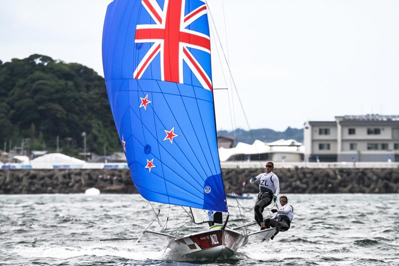 Tokyo2020 - Day 3 - July, 27, - Enoshima, JapanAlex Maloney, Molly Meech (NZL) 49erFX - Race 1 - photo © Richard Gladwell - Sail-World.com / nz