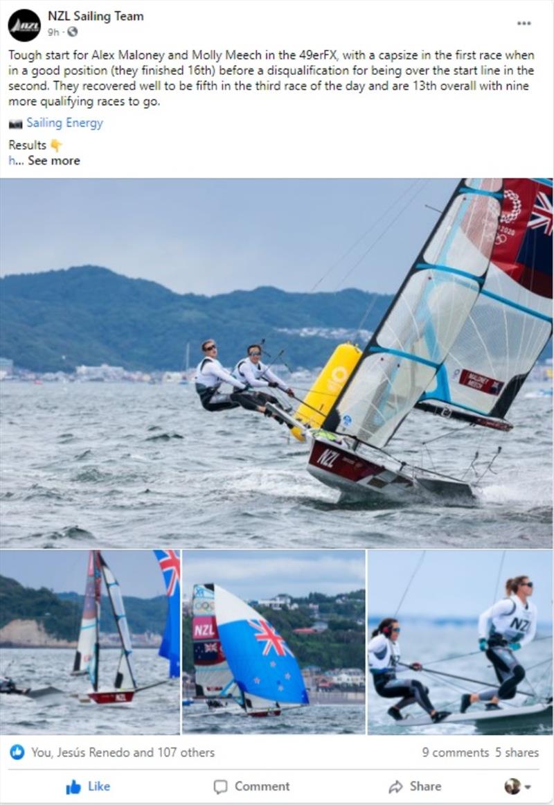 Maloney and Meech (NZL) mid-capsize while leading race 1. - photo © 49er and Nacra 17 Sailing