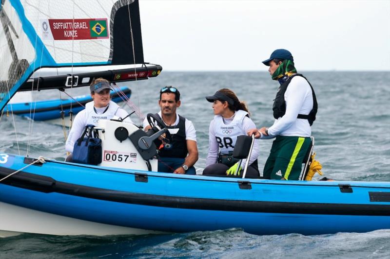 Race one mishap for Grael and Kunze photo copyright Sailing Energy / World Sailing taken at  and featuring the 49er FX class