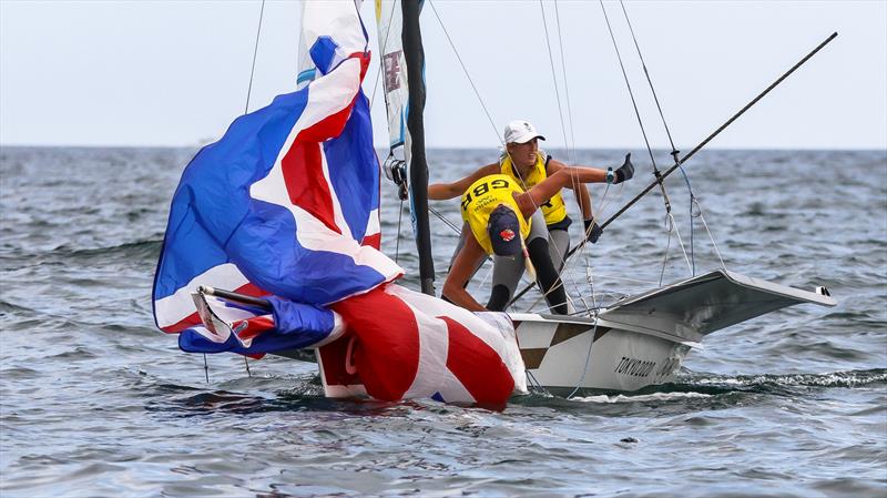 Series leader GBR - Dobson and Tidey - 49erFX - (Tokyo2020 - Day 6- July, 30, - Enoshima, Japan photo copyright Richard Gladwell - Sail-World.com/nz taken at  and featuring the 49er FX class