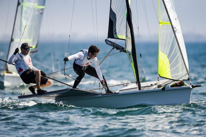 2021 Nacra 17, 49erFX and 49er World Championships in Mussanah - Day 1 photo copyright Sailing Energy / Oman Sail taken at Oman Sail and featuring the 49er FX class