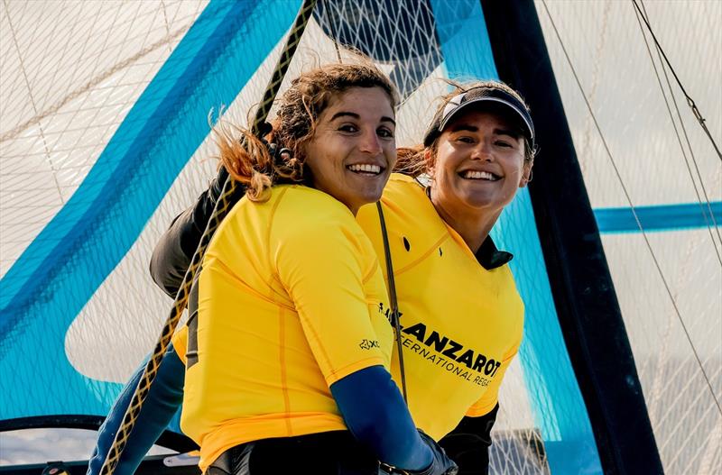 Kahena Kunze y Martine Grael (BRA) first 49erFX - Lanzarote International Regatta 2022 - photo © Sailing Energy