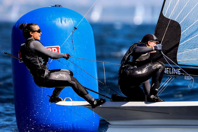 Alex Maloney and Olivia Hobbs 49erFX  (NZL ) - Trofeo Princesa Sofia - Mallorca - April 2022 photo copyright Sailing Energy taken at Real Club Náutico de Palma and featuring the 49er FX class