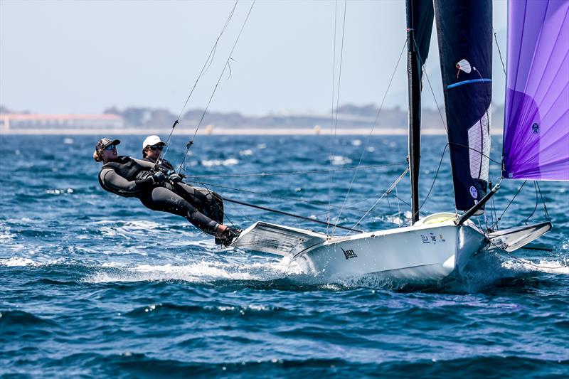 Alex Maloney & Olivia Hobbs (NZL) - 49erFX - NZL Sailing Team - Semaine Olympique Française de Hyères - April 2022 - photo © Sailing Energy/FFVOILE