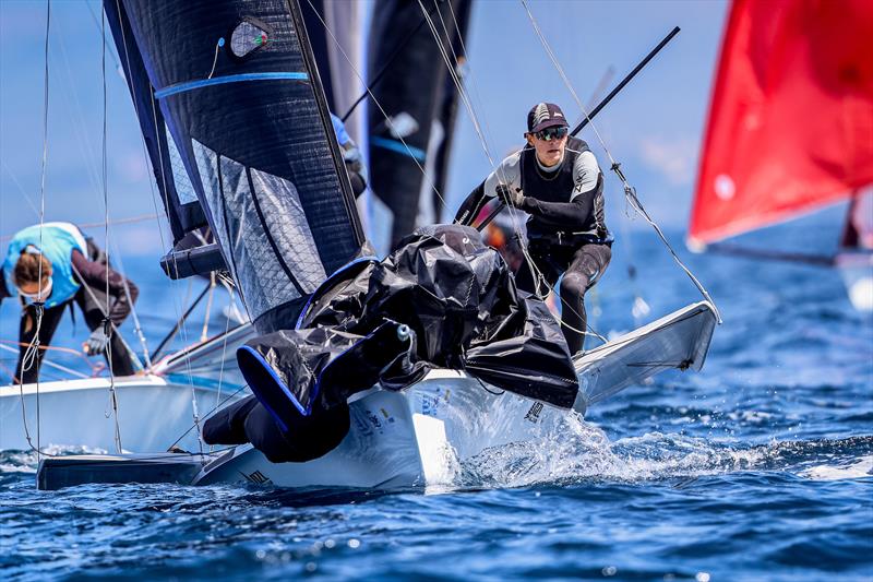 Jo Aleh and Molly Meech (NZL) - 49erFX - Day 5 - NZL Sailing Team - Semaine Olympique Française de Hyères - April 2022 photo copyright Sailing Energy / FFVOILE taken at  and featuring the 49er FX class