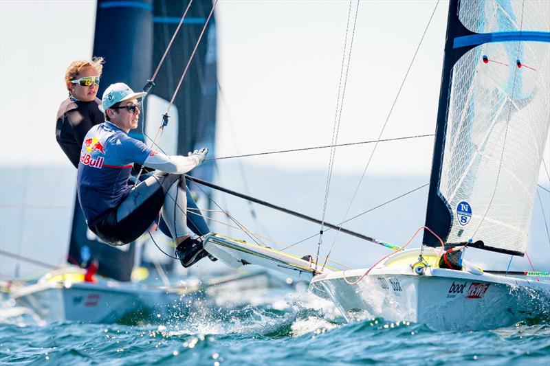 Sophie Steinlein is second in the 49erFX with two-time Olympic bronze medalist Thomas Plößel at Kiel Week - photo © Sascha Klahn / Kieler Woche