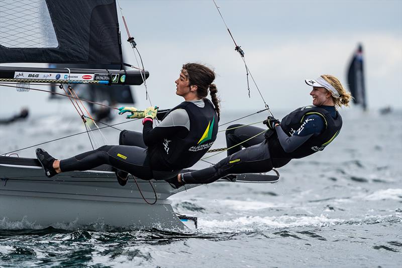 Tess Lloyd and Dervla Duggan on the rise - 49er, 49erFX & Nacra 17 European Championships photo copyright Beau Outteridge taken at  and featuring the 49er FX class