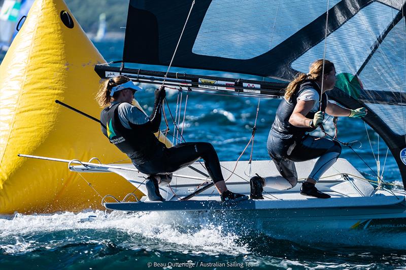 Laura Harding and Annie Wilmot - 49er, 49erFX and Nacra 17 World Championships photo copyright Beau Outteridge taken at  and featuring the 49er FX class