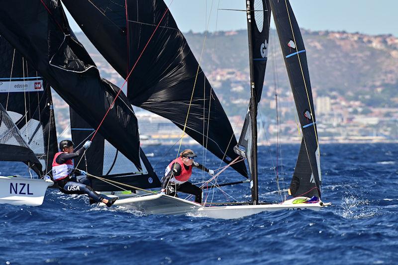 Paris 2024 Olympic Test Event Day 5 photo copyright World Sailing taken at  and featuring the 49er FX class
