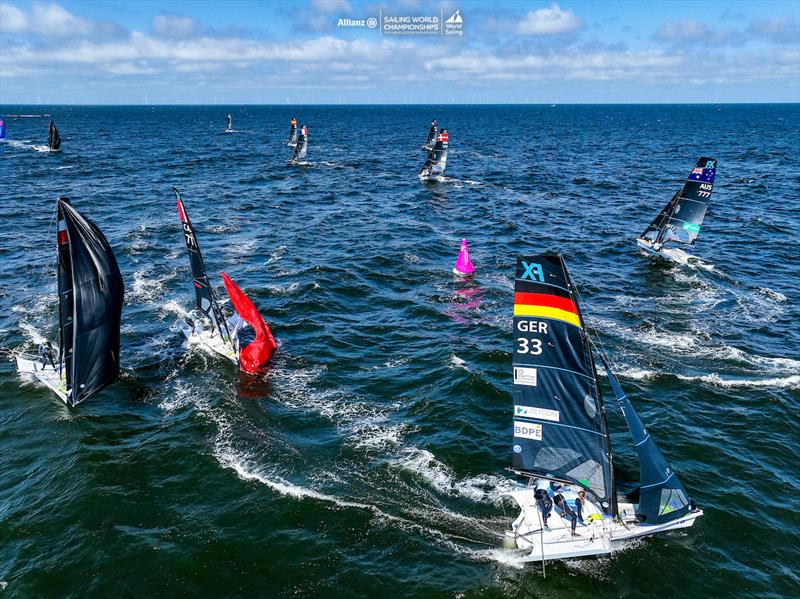 2023 Allianz Sailing World Championships Day 2 photo copyright Sailing Energy / World Sailing taken at  and featuring the 49er FX class