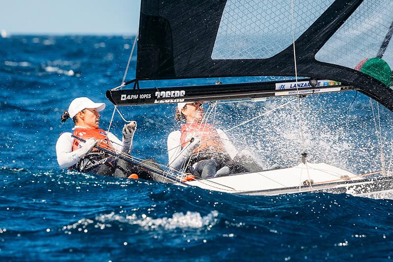 49er and 49erFX Worlds at Lanzarote day 1 photo copyright Sailing Energy / Lanzarote Sailing Center taken at Lanzarote Sailing Center and featuring the 49er FX class