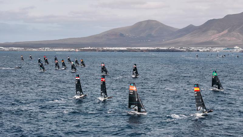 49er and 49erFX Worlds at Lanzarote day 2 photo copyright Sailing Energy / Lanzarote Sailing Center taken at Lanzarote Sailing Center and featuring the 49er FX class