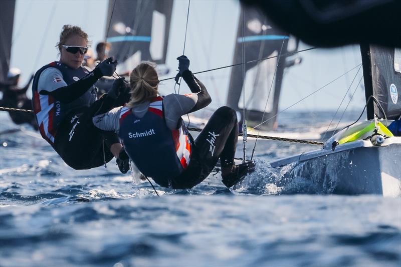 Johanne and Andrea Schmidt (DEN 10) on 49er and 49erFX Worlds at Lanzarote day 3 photo copyright Sailing Energy / Lanzarote Sailing Center taken at Lanzarote Sailing Center and featuring the 49er FX class