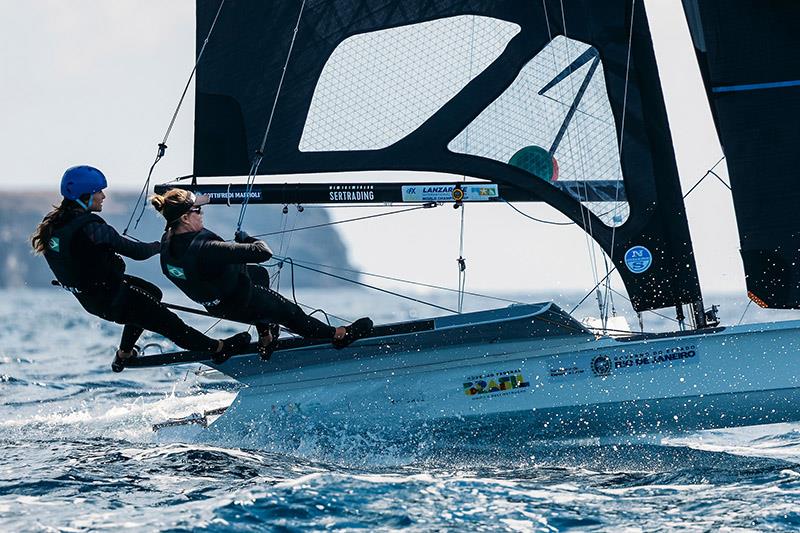 Martine Grael & Kahena Kunze - BRA 12 - 49er and 49erFX World Championships 2024 photo copyright Sailing Energy / Lanzarote Sailing Center taken at Lanzarote Sailing Center and featuring the 49er FX class