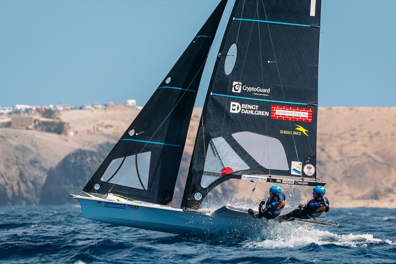 SWE 1 - Vilma Bobeck/Rebecca Netzler - 49er and 49erFX World Championships 2024 photo copyright Sailing Energy / Lanzarote Sailing Center taken at Lanzarote Sailing Center and featuring the 49er FX class