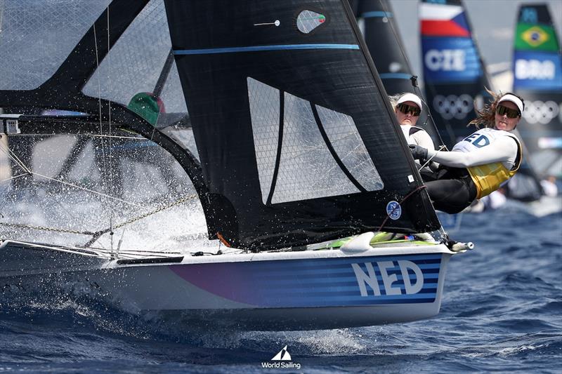 Odile van Aanholt and Annette Duetz (NED) - 49erFX - Marseille - Paris2024 Olympic Regatta - July 31, 2024 photo copyright World Sailing / Lloyd Images taken at  and featuring the 49er FX class