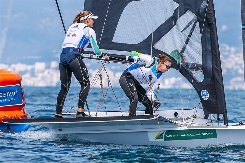 Laura Harding and Annie Wilmost photo copyright Sailing Energy taken at Australian Sailing and featuring the 49er FX class