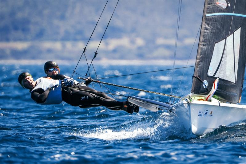 Sail Canada at 2025 French Olympic Week Day 4 photo copyright Sailing Energy / FFVOILE taken at COYCH Hyeres and featuring the 49er FX class