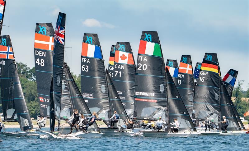 49er, 49er Fx and Nacra 17 World Championships Day 5 photo copyright NIMANET - Niklas Mattes taken at  and featuring the 49er FX class