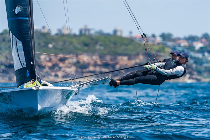 Laura Harding and Annie Wilmot photo copyright Beau Outteridge taken at  and featuring the 49er FX class